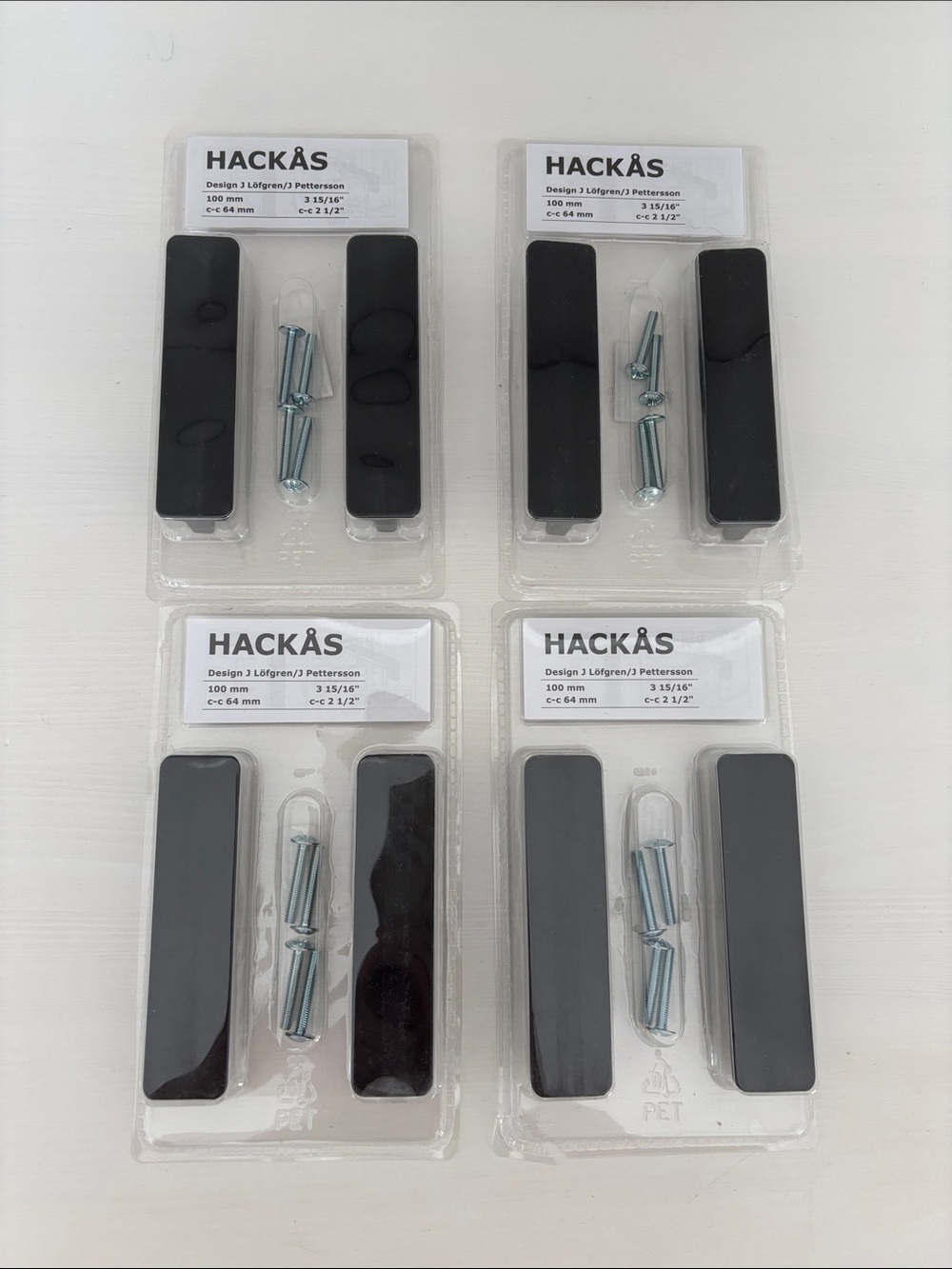 IKEA HACKAS Handle Sets (4) NWT